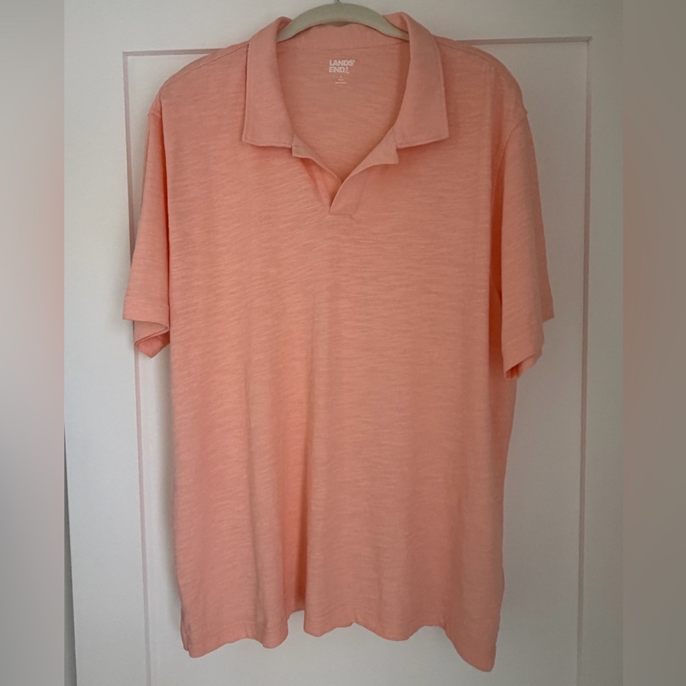 Lands' End Men's Soft Coral Polo Shirt